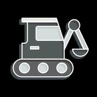 Icon Excavator. related to Building Material symbol. glossy style. simple design editable. simple illustration vector