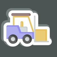 Sticker Fork Lift. related to Building Material symbol. simple design editable. simple illustration vector