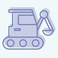 Icon Excavator. related to Building Material symbol. two tone style. simple design editable. simple illustration vector