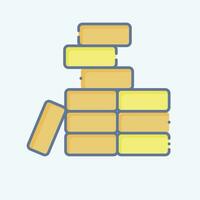 Icon Brickwork. related to Building Material symbol. doodle style. simple design editable. simple illustration vector