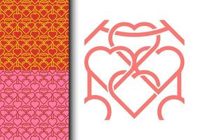 Heart outline seamless pattern element vector for background. Modern and stylish shape texture. Fit for banner, backdrop, poster, fabrique, cover. Vector Eps 10