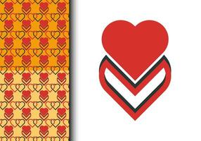 Heart outline seamless pattern element vector for background. Modern and stylish shape texture. Fit for banner, backdrop, poster, fabrique, cover. Vector Eps 10