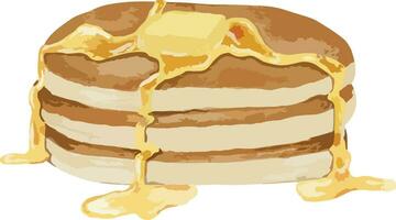 pancakes Hand drawn watercolor illustration isolated element vector