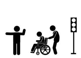 vector illustration of a person with a disability sitting in a wheelchair