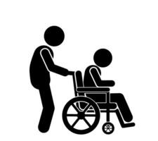 vector illustration of a person with a disability sitting in a wheelchair