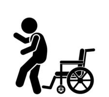 vector illustration of a person with a disability sitting in a wheelchair