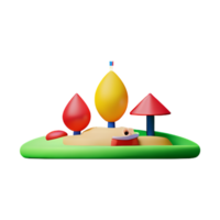 spiaggia 3d icona illustrazione png