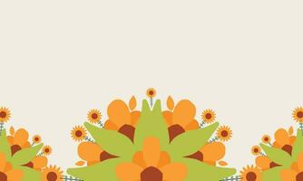 beautiful flower and floral ornament background with copy space vector