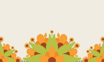 beautiful flower and floral ornament background with copy space vector