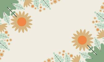 floral background with flowers and leaves ornament vector