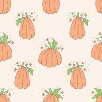 Cute pumpkin seamless pattern vector