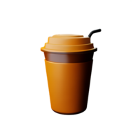 café café com leite arte 3d café ilustração ícone png