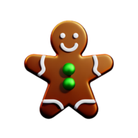 christmas 3d gingerbread icon illustration png