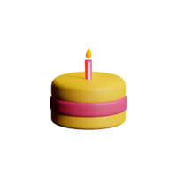 Birthday cake 3d rendering icon illustration png