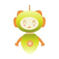 Chatbot or robot smiles affably. Vector gradient