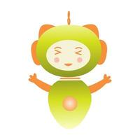 Chatbot or robot happily threw its hands up. Vector