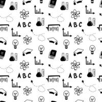 Seamless pattern with education elements. Vector doodle