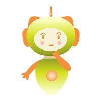 Chatbot or robot is thoughtful. Vector gradient