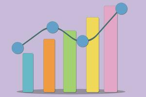 Business statistics chart. Infographic for business, bank, finance,investment graph. Vector illustration