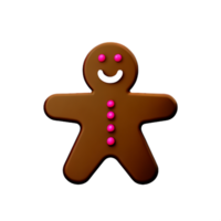 ilustración de icono de pan de jengibre 3d de navidad png