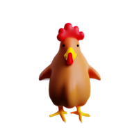 chicken 3d rendering icon illustration png