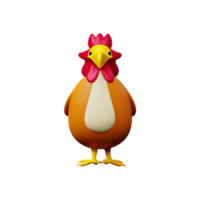 poulet 3d le rendu icône illustration png