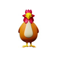 chicken 3d rendering icon illustration png