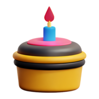 cumpleaños pastel 3d representación icono ilustración png