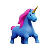 unicornio 3d representación icono ilustración png