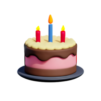 Geburtstag Kuchen 3d Rendern Symbol Illustration png