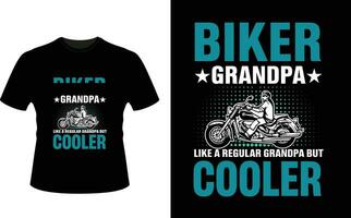 Biker Grandpa Like a Regular Grandpa But Cooler or Grandfather tshirt design or Grandfather day t shirt Design vector