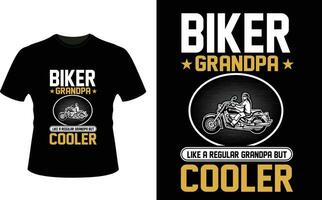 Biker Grandpa Like a Regular Grandpa But Cooler or Grandfather tshirt design or Grandfather day t shirt Design vector