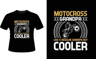 Motocross eran Grandpa Like a Regular Grandpa But Cooler or Grandfather tshirt design or Grandfather day t shirt Design vector