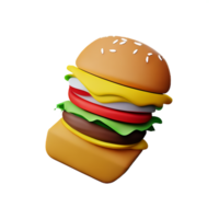 hamburger 3d icoon illustratie png