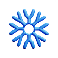 fiocco di neve 3d interpretazione icona illustrazione png