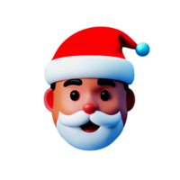 Navidad personaje cara 3d Papa Noel claus png