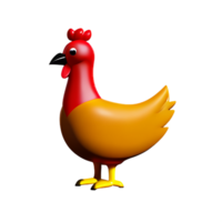 pollo 3d representación icono ilustración png