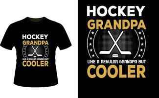 Hockey Grandpa Like a Regular Grandpa But Cooler or Grandfather tshirt design or Grandfather day t shirt Design vector