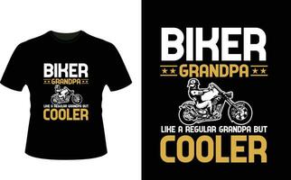 Biker Grandpa Like a Regular Grandpa But Cooler or Grandfather tshirt design or Grandfather day t shirt Design vector