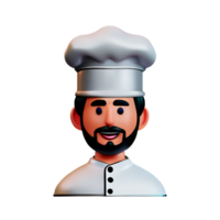 chef 3d face profession avatars illustrations png