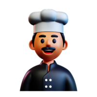 chef 3d face profession avatars illustrations png