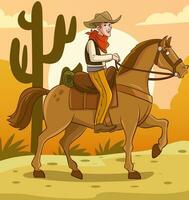 vaquero personaje paseo caballo. vector plano dibujos animados ilustración.feliz sonriente vaquero alguacil personaje paseo caballo. vector plano dibujos animados ilustración.caballo montando vaquero