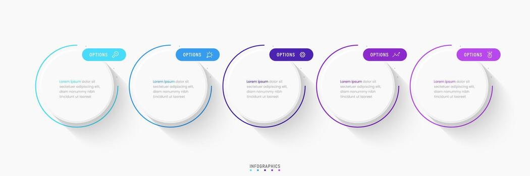 Vector Infographic label design template with icons and 5 options or steps. Can be used for process diagram, presentations, workflow layout, banner, flow chart, info graph.