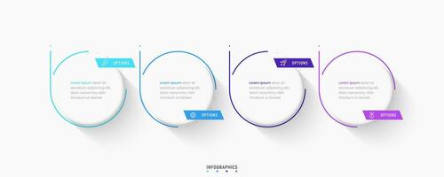 Vector Infographic label design template with icons and 4 options or steps. Can be used for process diagram, presentations, workflow layout, banner, flow chart, info graph.