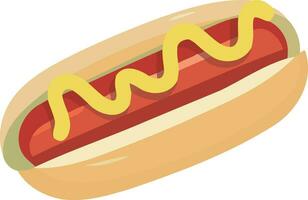 food hot dog sausage and mustard vector