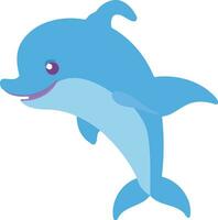 acuático animal delfín azul mullido vector
