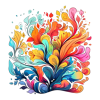 Watercolor abstract nature, the organic beauty of swirling pattern and vibrant colors in nature's tapestry, isolated background. AI Generative png