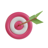 Target goal bullseye isolated on transparent background. 3D rendering png