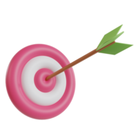 Target goal bullseye isolated on transparent background. 3D rendering png