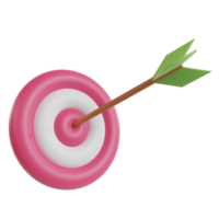 Target goal bullseye isolated on transparent background. 3D rendering png